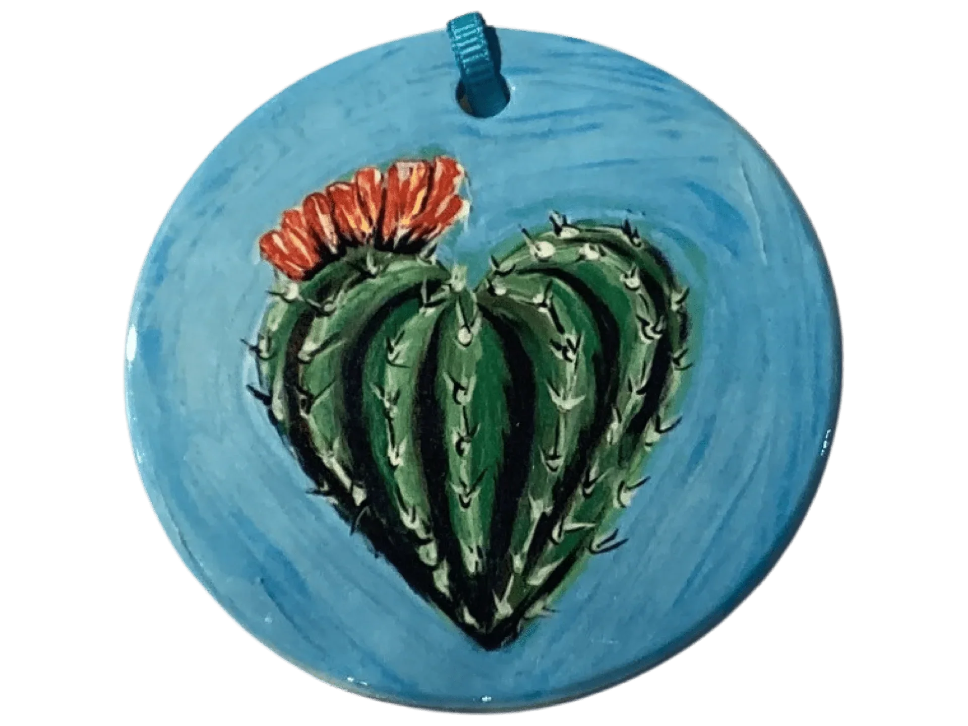 Ornament Round Sublimated High Color Original Art Colorful Ribbon - Ysleta Mission Gift Shop