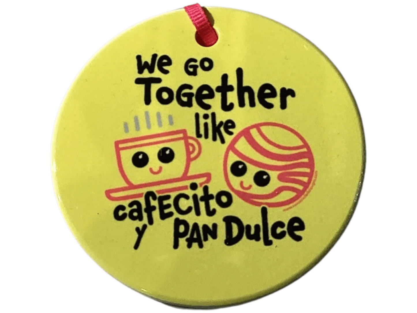 Ornament Round Sublimated High Color Original Art Colorful Ribbon - Ysleta Mission Gift Shop