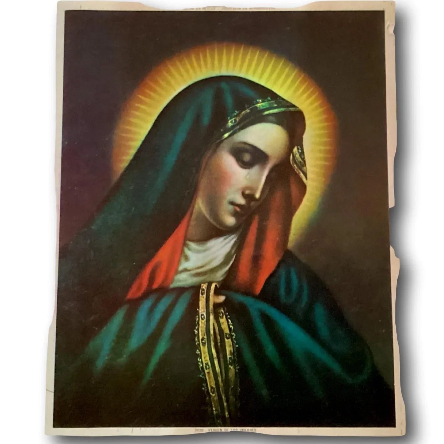 Out-of-Print Religious Image – Our Lady of Sorrows / Virgen Dolorosa – New Old Stock - Ysleta Mission Gift Shop