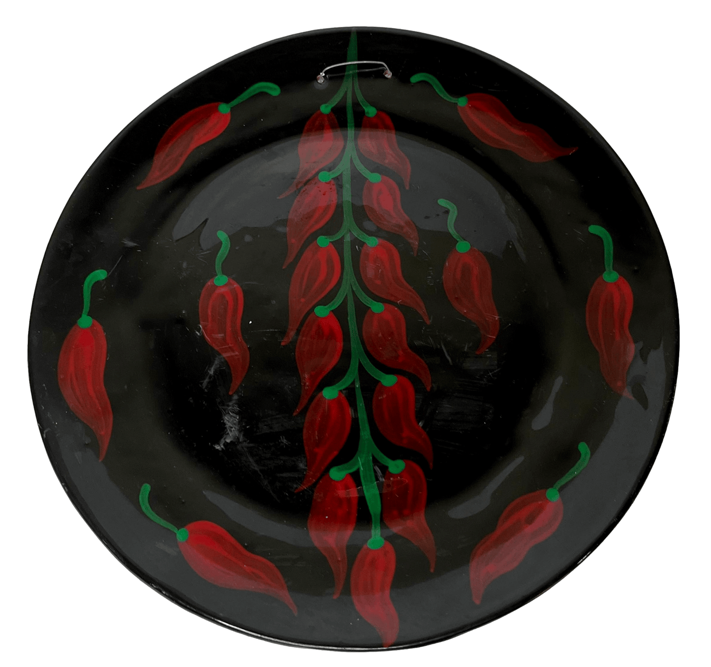 Plate Ceramic Red Chile Peppers Handcrafted - Ysleta Mission Gift Shop
