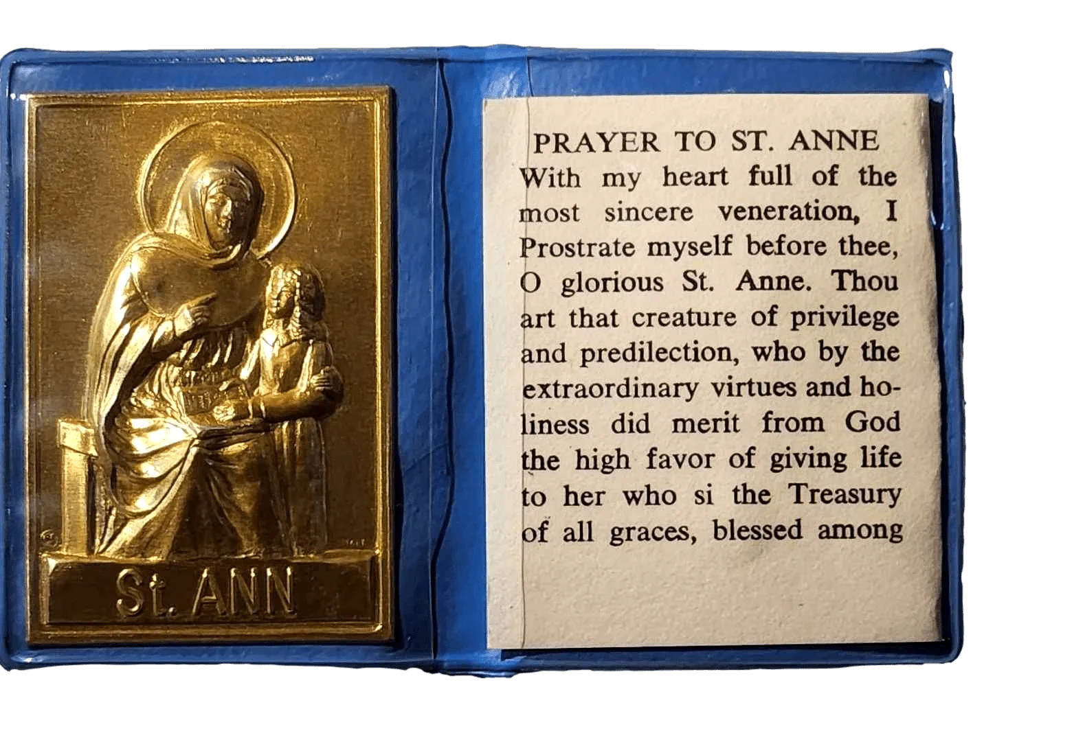 Pocket Shrine Patron Saint Prayer Plaque Booklet Set – 4"x2.5" New Old Stock - Ysleta Mission Gift Shop
