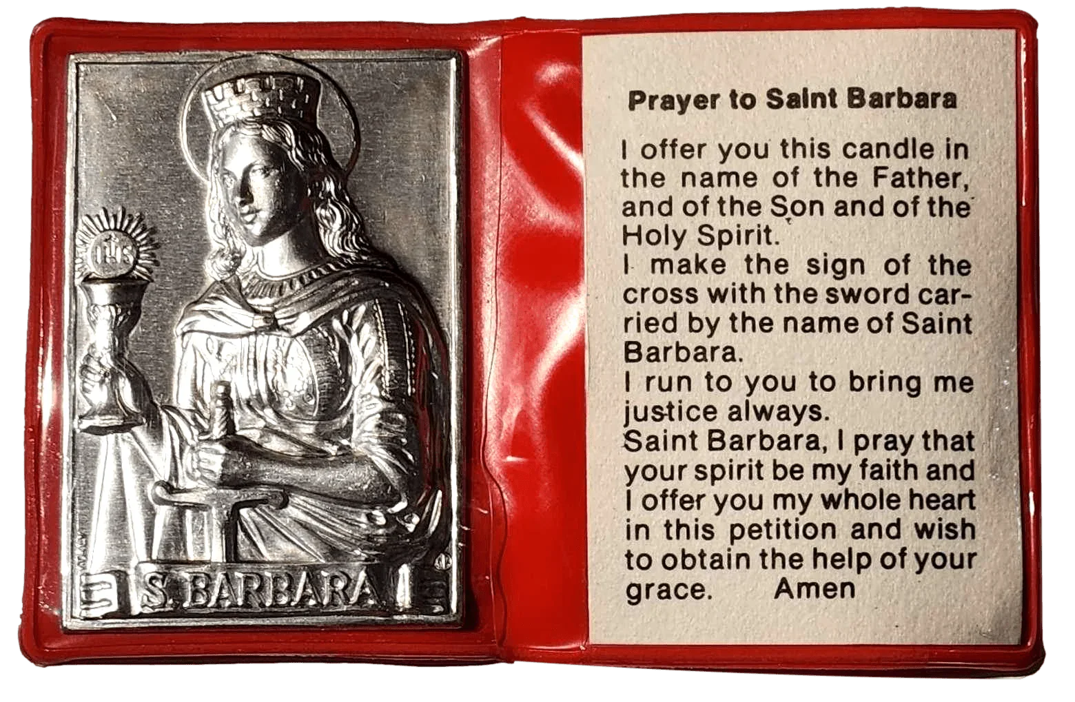 Pocket Shrine Patron Saint Prayer Plaque Booklet Set – 4"x2.5" New Old Stock - Ysleta Mission Gift Shop