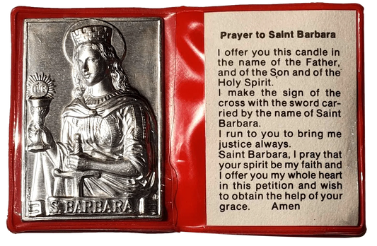 Pocket Shrine Patron Saint Prayer Plaque Booklet Set – 4"x2.5" New Old Stock - Ysleta Mission Gift Shop