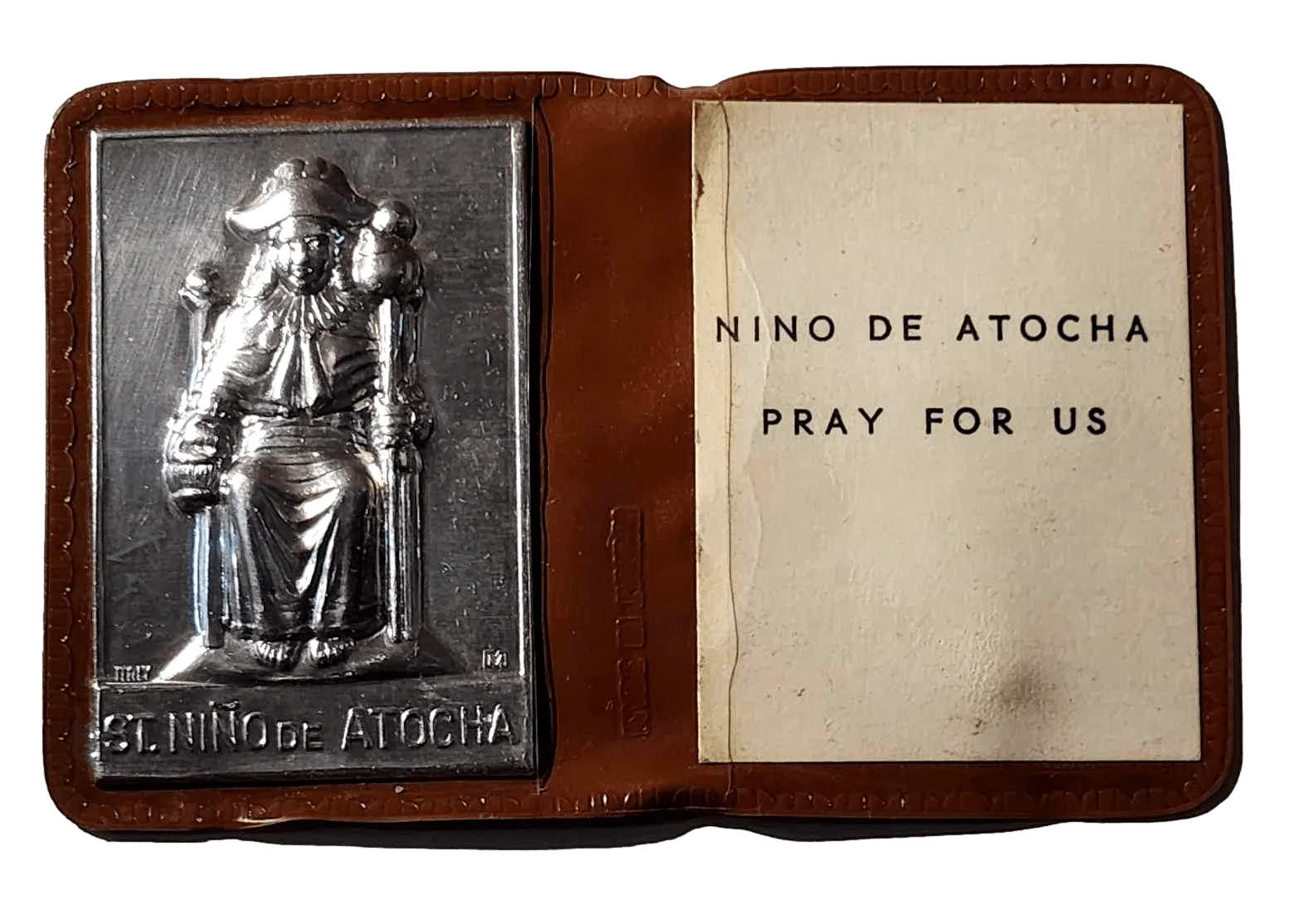 Pocket Shrine Patron Saint Prayer Plaque Booklet Set – 4"x2.5" New Old Stock - Ysleta Mission Gift Shop