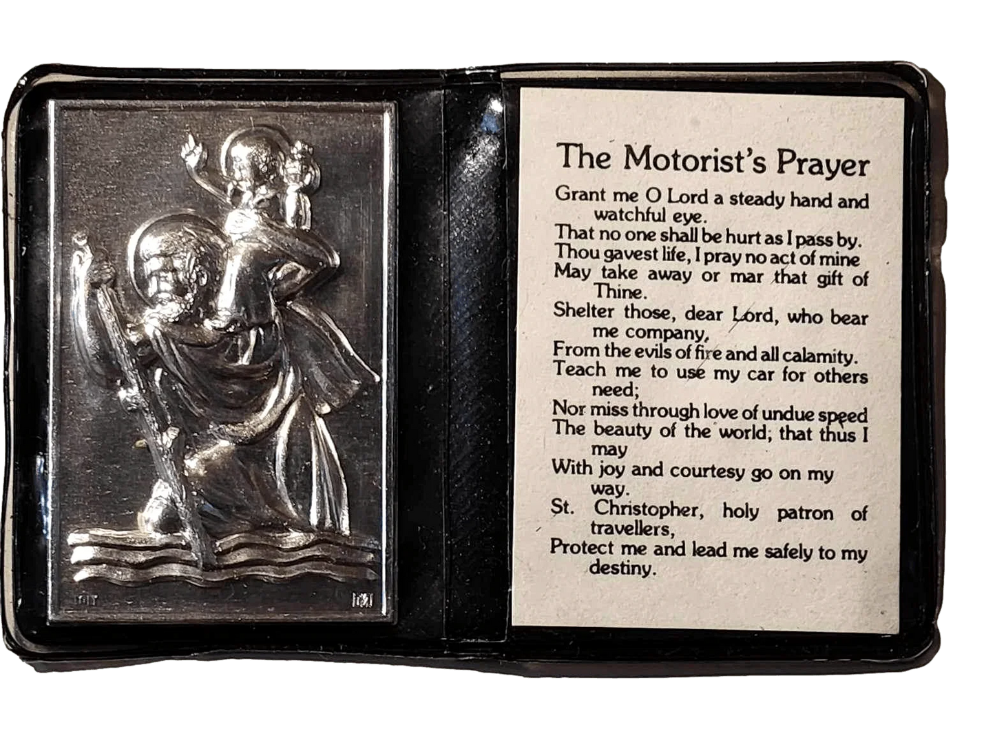 Pocket Shrine Patron Saint Prayer Plaque Booklet Set – 4"x2.5" New Old Stock - Ysleta Mission Gift Shop