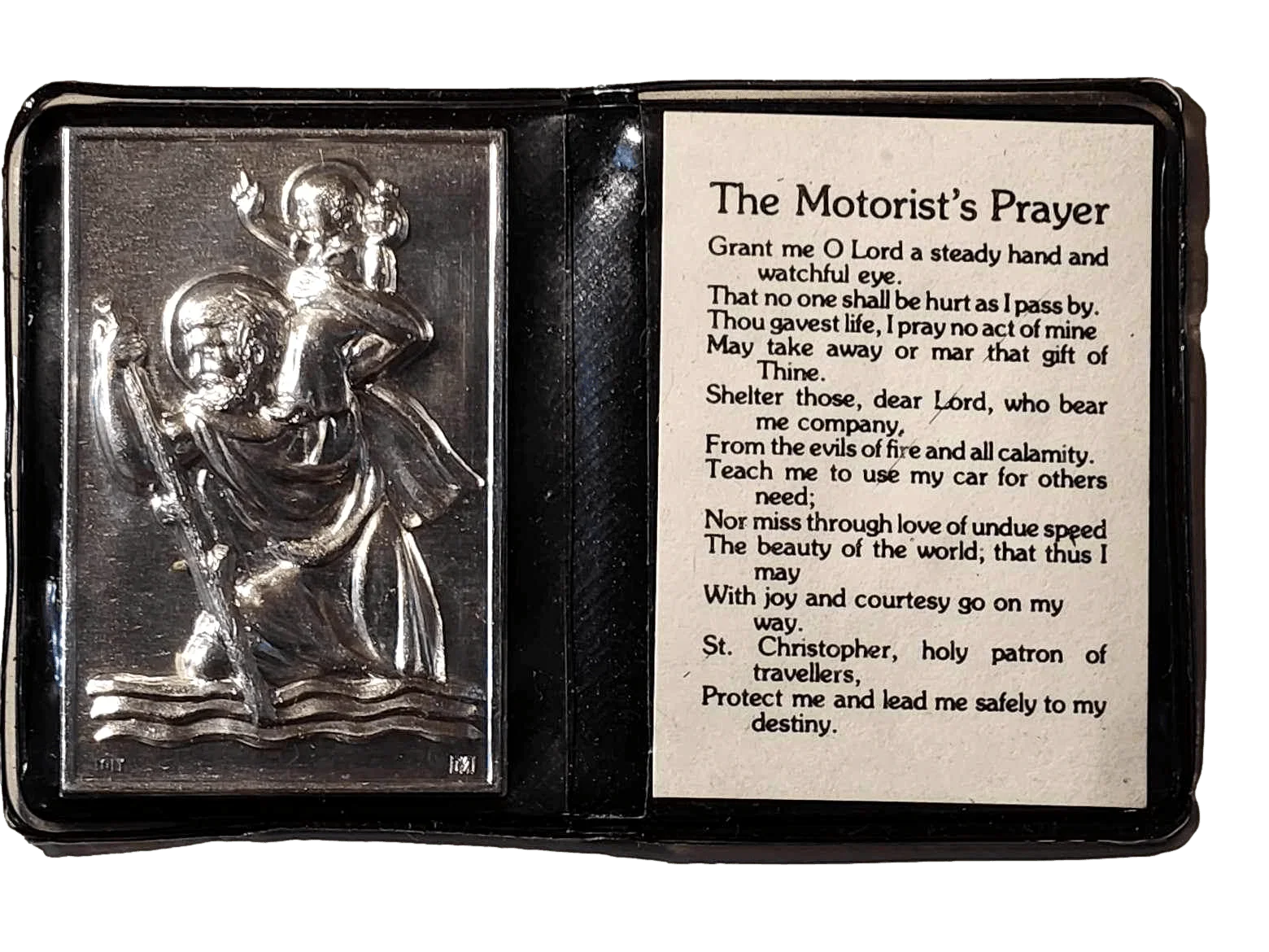 Pocket Shrine Patron Saint Prayer Plaque Booklet Set – 4"x2.5" New Old Stock - Ysleta Mission Gift Shop