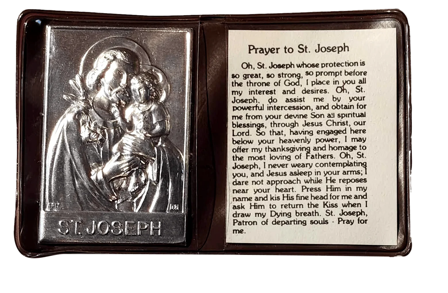 Pocket Shrine Patron Saint Prayer Plaque Booklet Set – 4"x2.5" New Old Stock - Ysleta Mission Gift Shop
