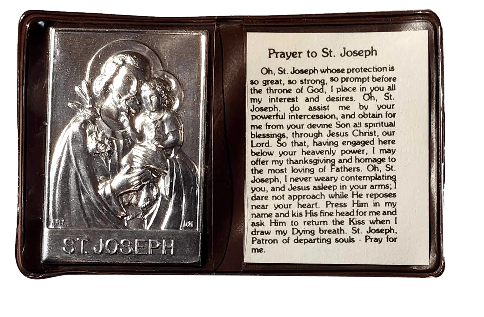 Pocket Shrine Patron Saint Prayer Plaque Booklet Set – 4"x2.5" New Old Stock - Ysleta Mission Gift Shop