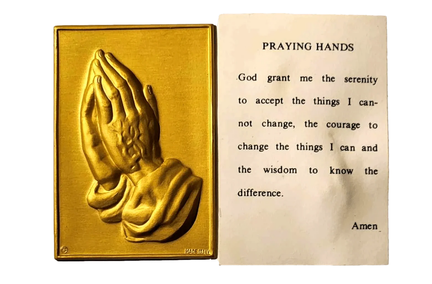 Pocket Shrine Patron Saint Prayer Plaque Booklet Set – 4"x2.5" New Old Stock - Ysleta Mission Gift Shop