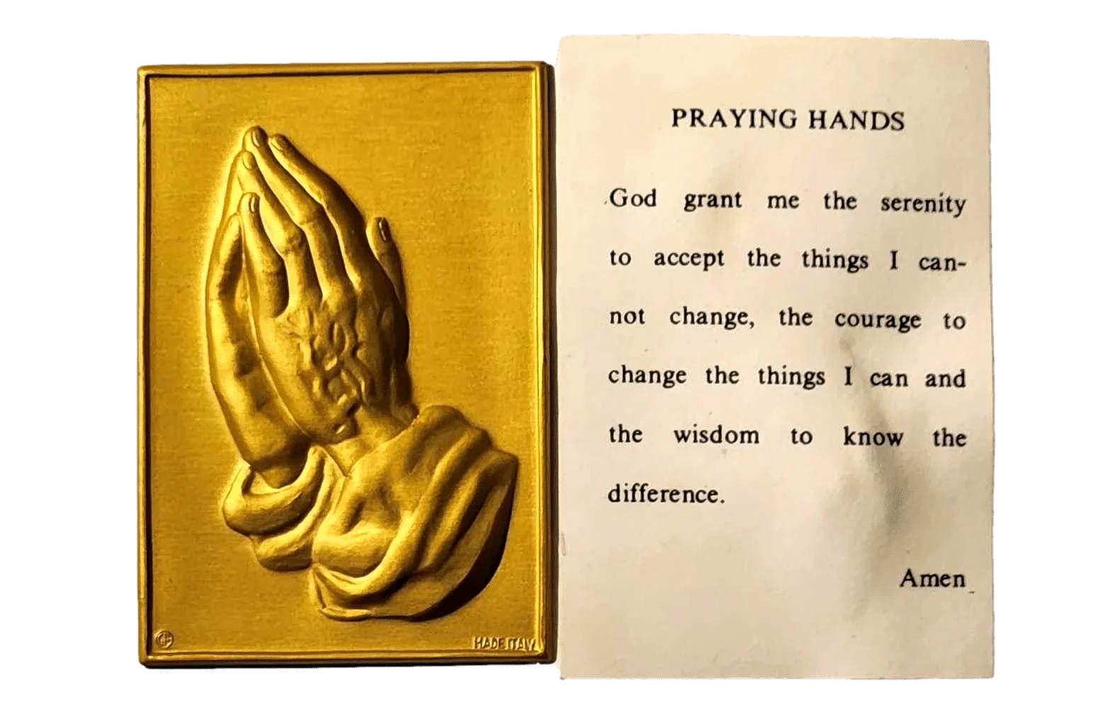 Pocket Shrine Patron Saint Prayer Plaque Booklet Set – 4"x2.5" New Old Stock - Ysleta Mission Gift Shop