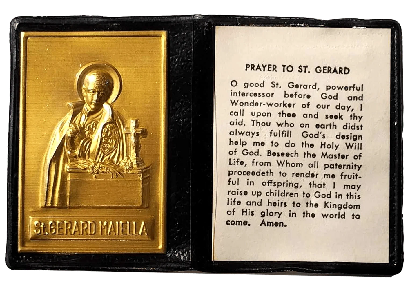Pocket Shrine Patron Saint Prayer Plaque Booklet Set – 4"x2.5" New Old Stock - Ysleta Mission Gift Shop