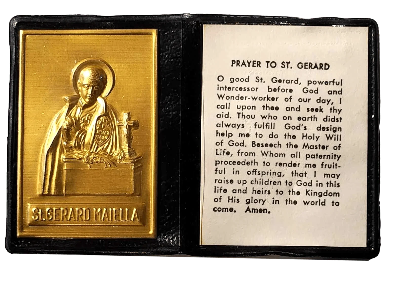 Pocket Shrine Patron Saint Prayer Plaque Booklet Set – 4"x2.5" New Old Stock - Ysleta Mission Gift Shop