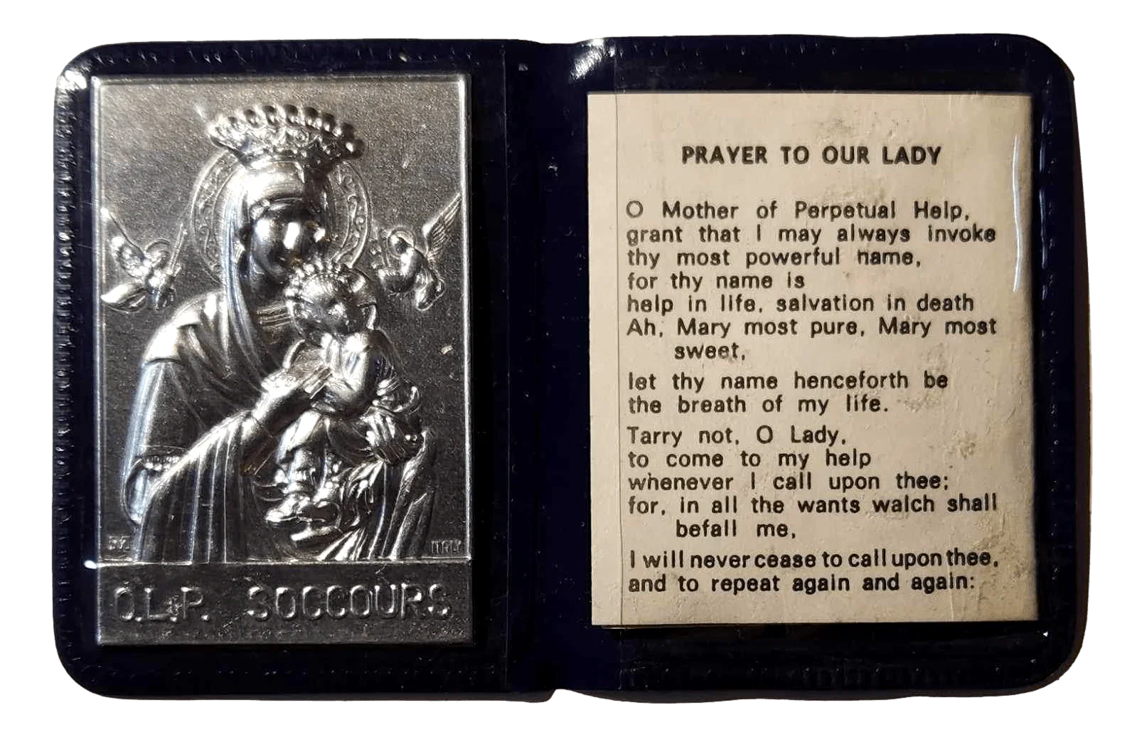 Pocket Shrine Patron Saint Prayer Plaque Booklet Set – 4"x2.5" New Old Stock - Ysleta Mission Gift Shop