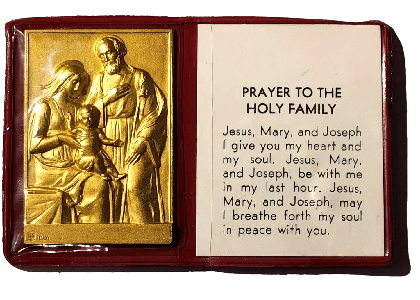 Pocket Shrine Patron Saint Prayer Plaque Booklet Set – 4"x2.5" New Old Stock - Ysleta Mission Gift Shop