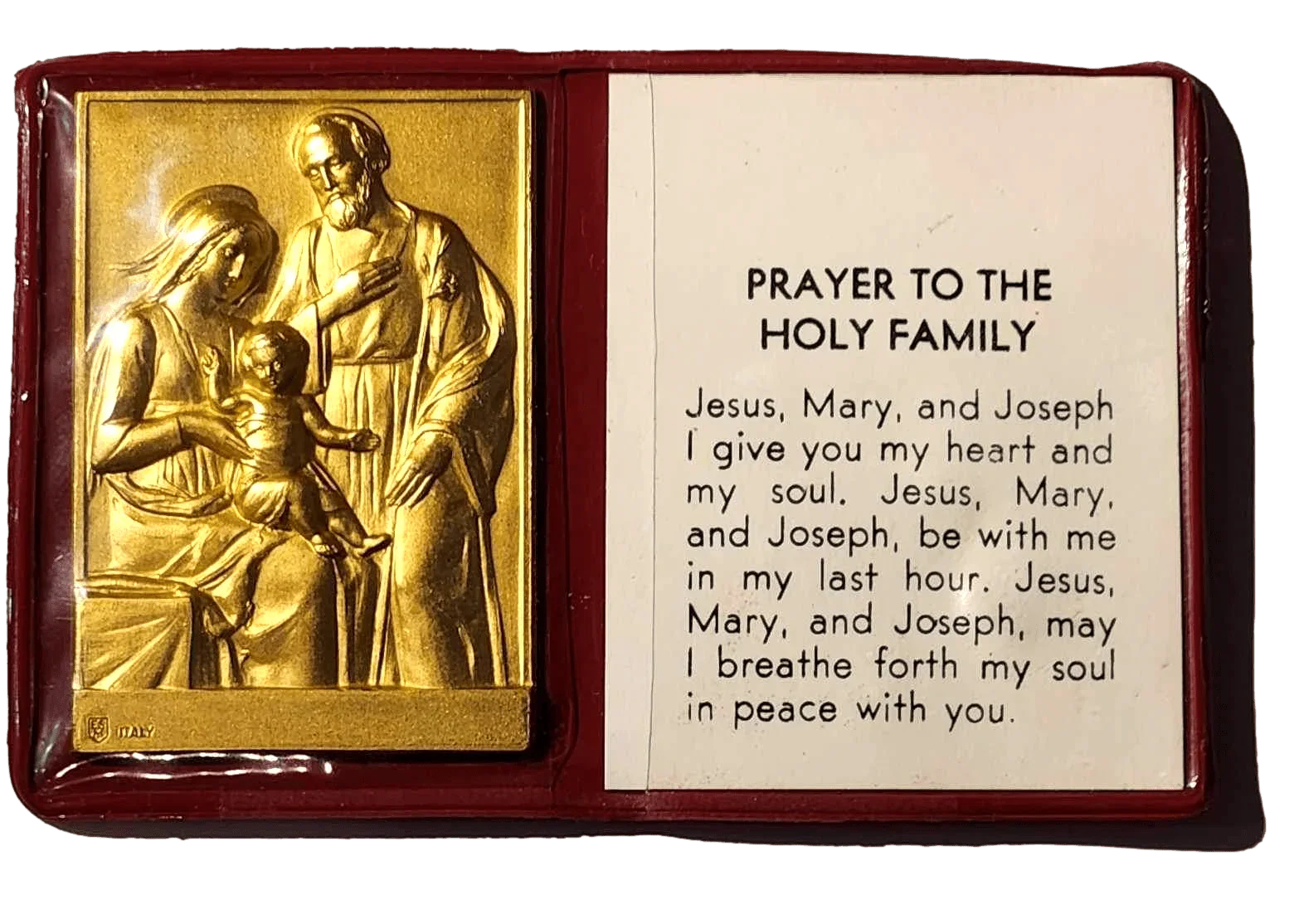 Pocket Shrine Patron Saint Prayer Plaque Booklet Set – 4"x2.5" New Old Stock - Ysleta Mission Gift Shop