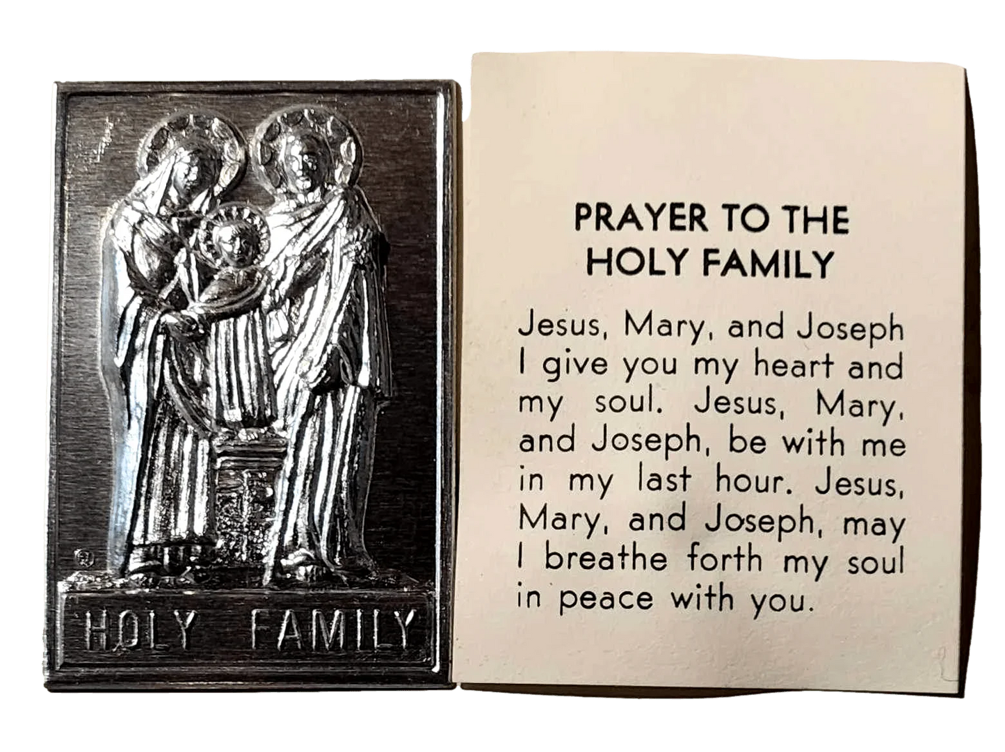 Pocket Shrine Patron Saint Prayer Plaque Booklet Set – 4"x2.5" New Old Stock - Ysleta Mission Gift Shop