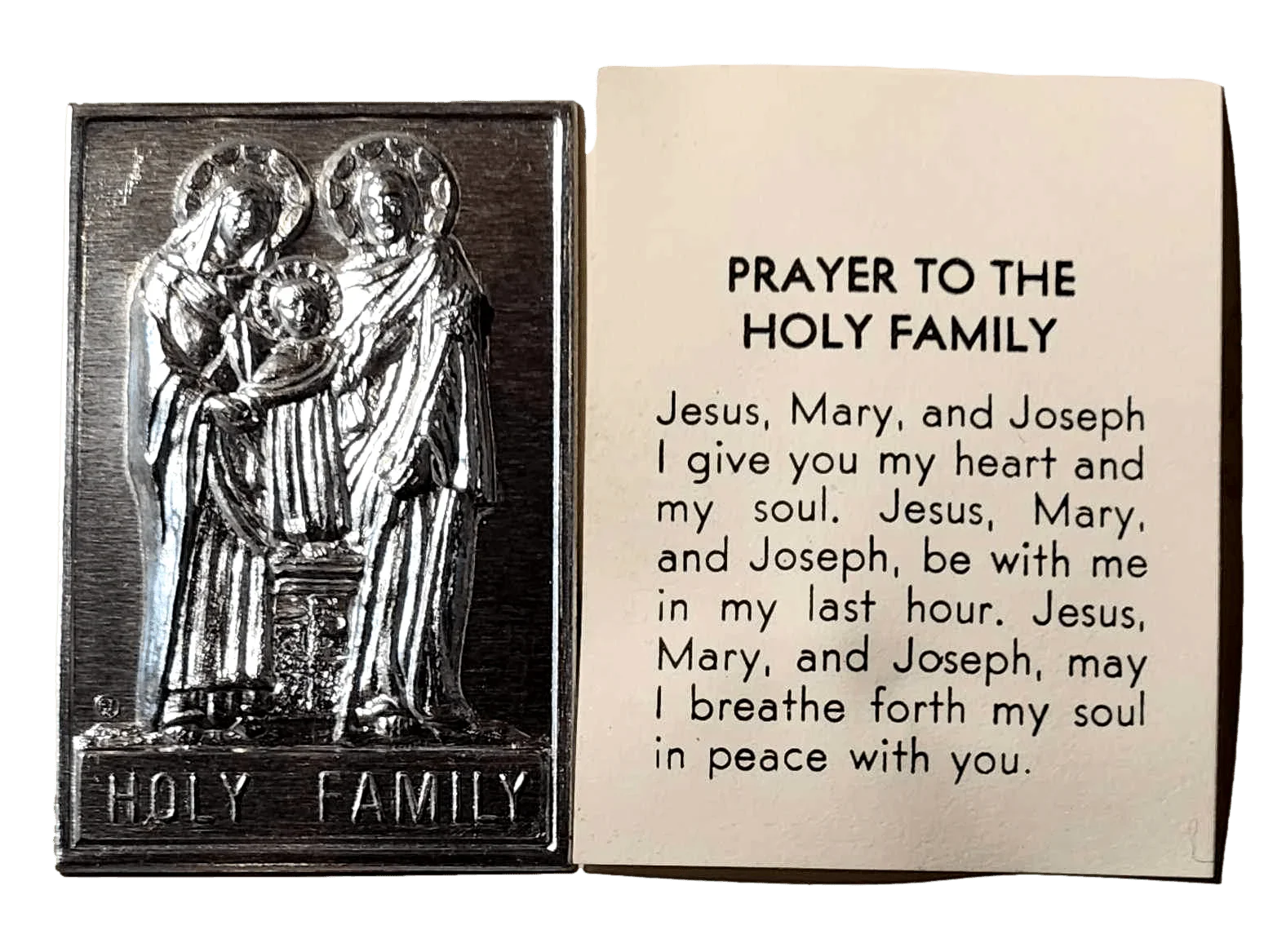 Pocket Shrine Patron Saint Prayer Plaque Booklet Set – 4"x2.5" New Old Stock - Ysleta Mission Gift Shop