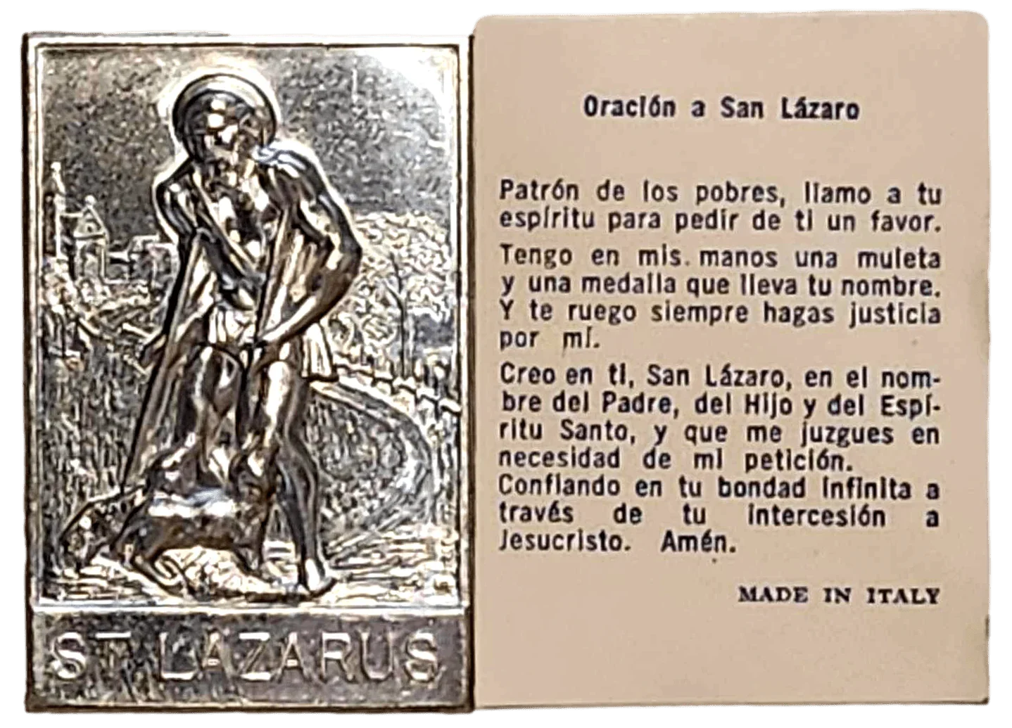 Pocket Shrine Patron Saint Prayer Plaque Booklet Set – 4"x2.5" New Old Stock - Ysleta Mission Gift Shop