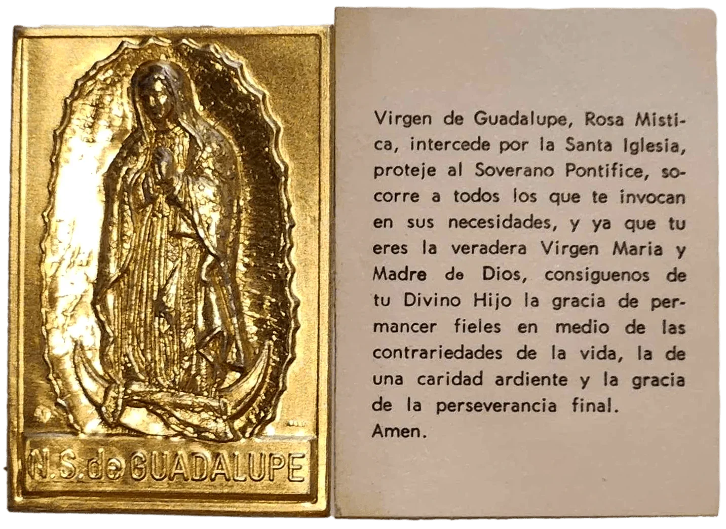 Pocket Shrine Patron Saint Prayer Plaque Booklet Set – 4"x2.5" New Old Stock - Ysleta Mission Gift Shop