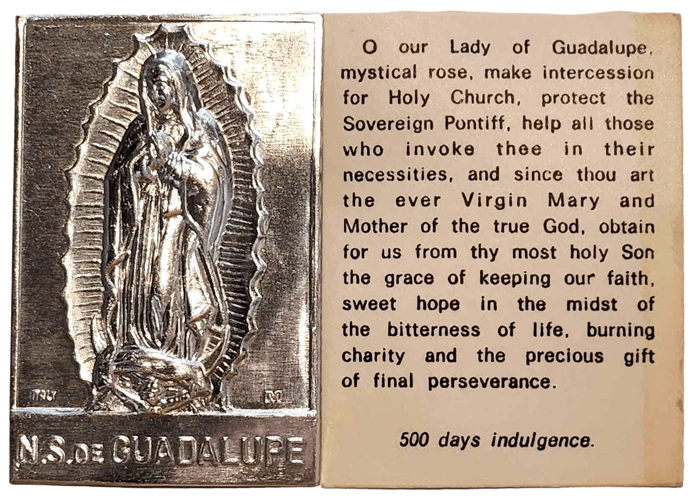 Pocket Shrine Patron Saint Prayer Plaque Booklet Set – 4"x2.5" New Old Stock - Ysleta Mission Gift Shop