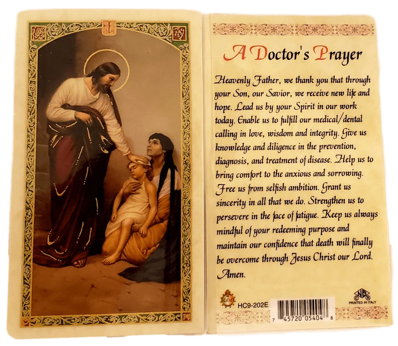 Prayer Card A Doctor's Prayer Laminated HC9-202E - Ysleta Mission Gift Shop