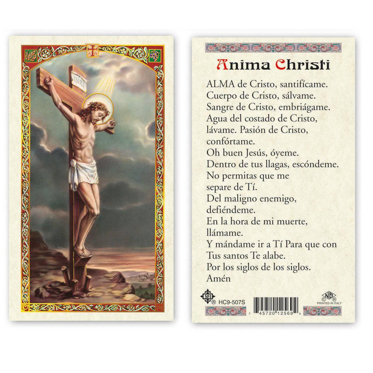 Prayer Card Anima Christi SPANISH Laminated HC9-507S - Ysleta Mission Gift Shop