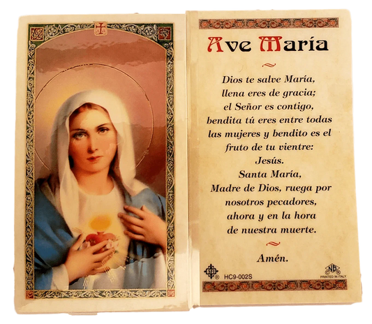 Prayer Card Ave Maria SPANISH Laminated HC9-002S - Ysleta Mission Gift Shop