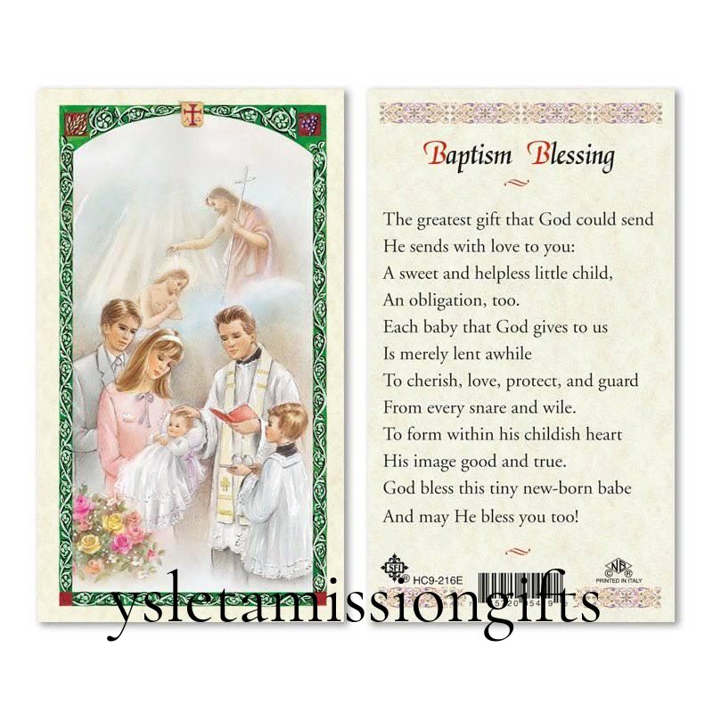 Prayer Card Baptism Blessing Laminated HC9-216E - Ysleta Mission Gift Shop