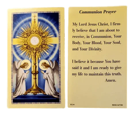 Prayer Card Communion Prayer No Laminated BC - Ysleta Mission Gift Shop