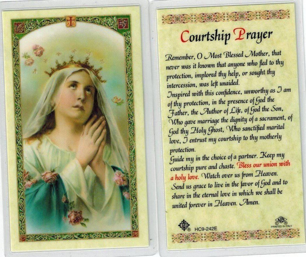 Prayer Card Courtship Prayer Laminated HC9-242E - Ysleta Mission Gift Shop