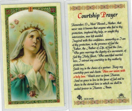 Prayer Card Courtship Prayer Laminated HC9-242E - Ysleta Mission Gift Shop