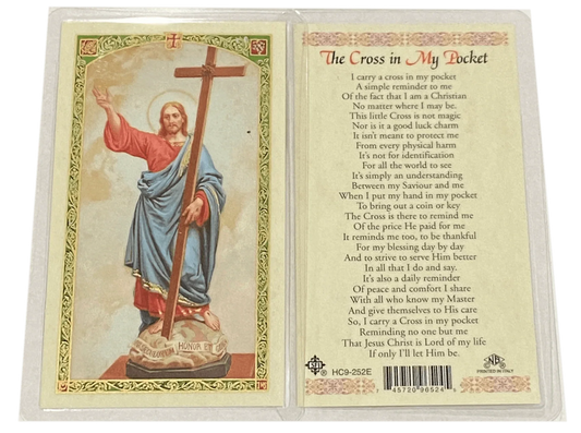 Prayer Card Cross In My Pocket Laminated English HC-E - Ysleta Mission Gift Shop