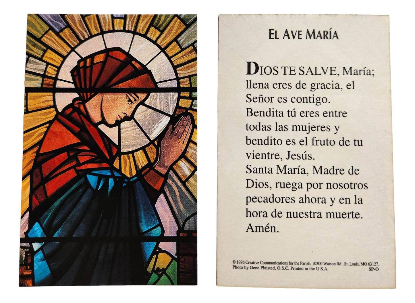 Prayer Card El Ave Maria - Ysleta Mission Gift Shop