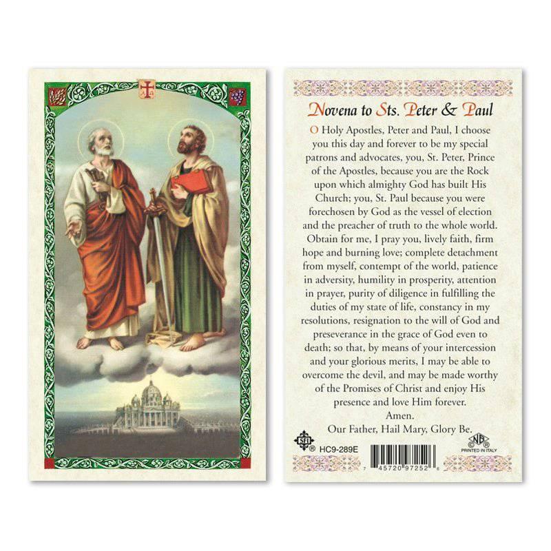 Prayer Card Novena to Saints Peter and Paul Laminated HC9-289E - Ysleta Mission Gift Shop
