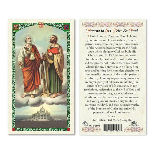 Prayer Card Novena to Saints Peter and Paul Laminated HC9-289E - Ysleta Mission Gift Shop