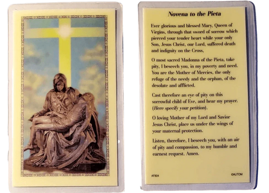 Prayer Card Novena To The Pieta Laminated AF - Ysleta Mission Gift Shop