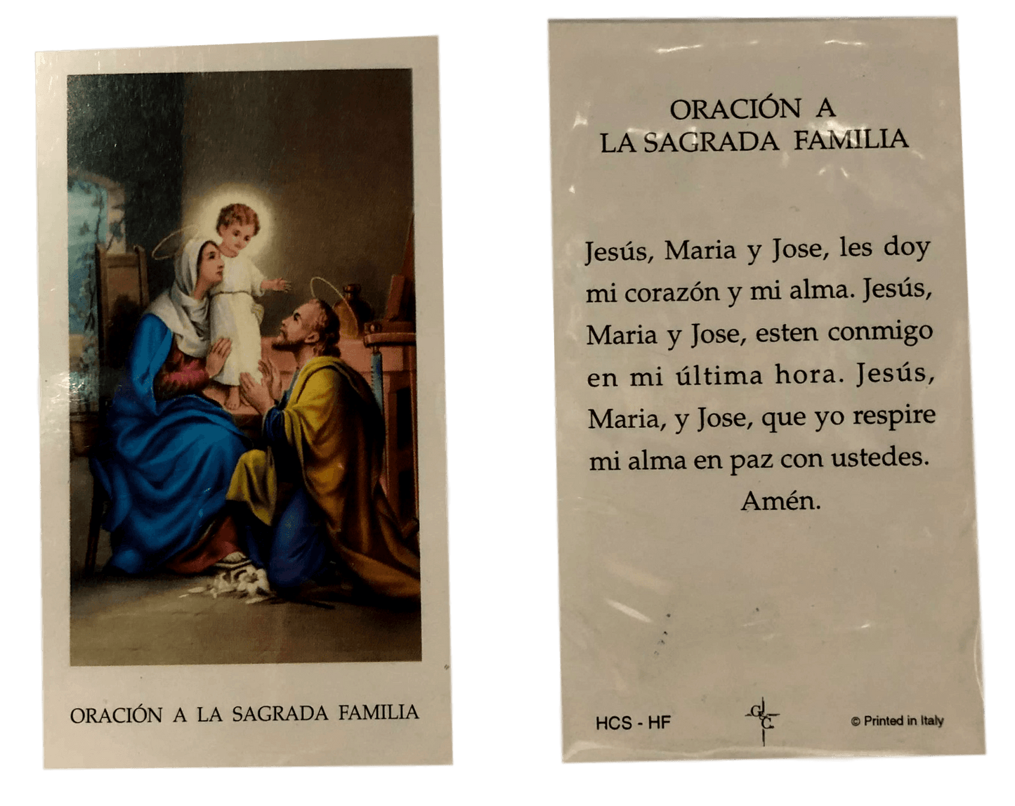 Prayer Card Oracion A La Familia Sagrada Familia SPANISH Laminated HCS-HF
