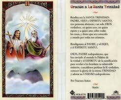 Prayer Card Oracion A La Santa Trinidad SPANISH Laminated HC9-077S - Ysleta Mission Gift Shop