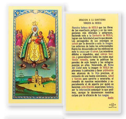 Prayer Card Oracion A La Santisima Virgen De Regla SPANISH Laminated - Ysleta Mission Gift Shop