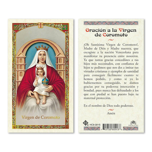 Prayer Card Oracion A La Virgen De Coromoto SPANISH Laminated HC9-301S - Ysleta Mission Gift Shop