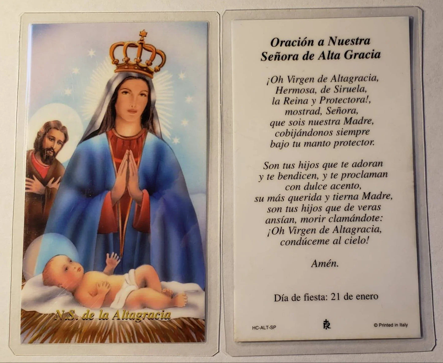 Prayer Card Oracion A Nuestra Senora De Altagracia SPANISH Laminated HC-ALT-sp - Ysleta Mission Gift Shop