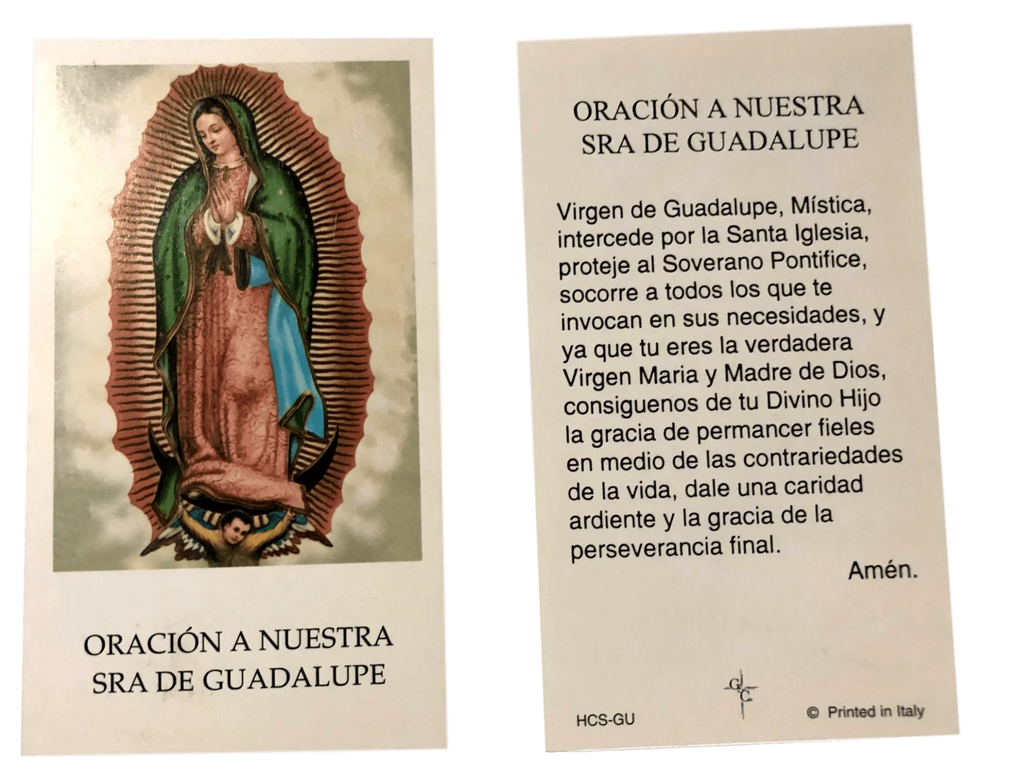 Prayer Card Oracion A Nuestra Senora De Guadalupe SPANISH No-Laminate HCS-GU - Ysleta Mission Gift Shop