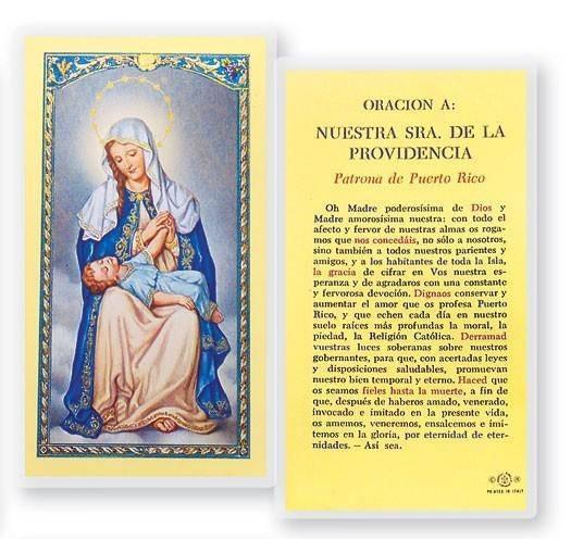 Prayer Card Oracion A Nuestra Senora De La Providencia Patrona De Puerto Rico SPANISH Laminated - Ysleta Mission Gift Shop