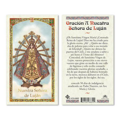 Prayer Card Oracion A Nuestra Senora De Lujan SPANISH Laminated HC9-088S - Ysleta Mission Gift Shop