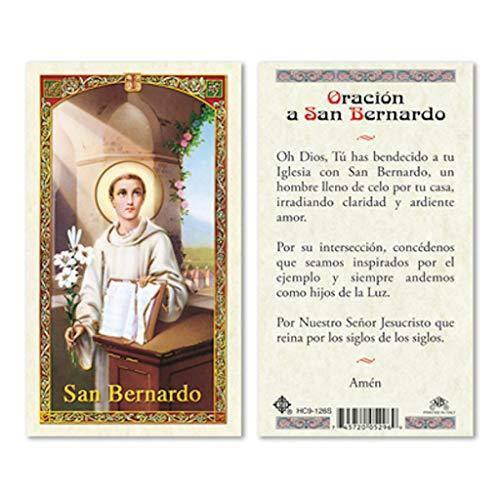 Prayer Card Oracion A San Bernardo SPANISH Laminated HC9-126S - Ysleta Mission Gift Shop