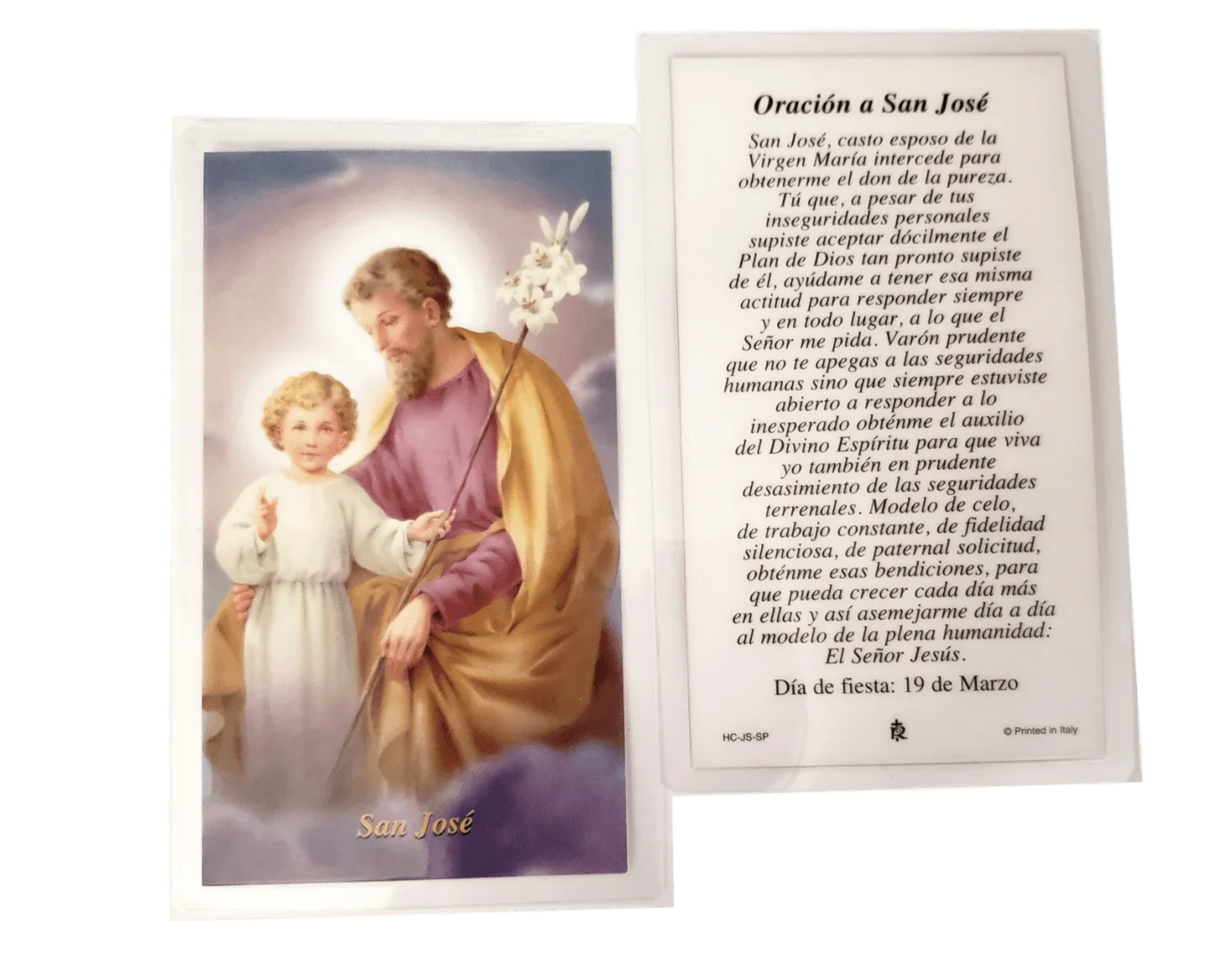 Prayer Card Oracion A San Jose SPANISH Laminated HC-js-sp - Ysleta Mission Gift Shop