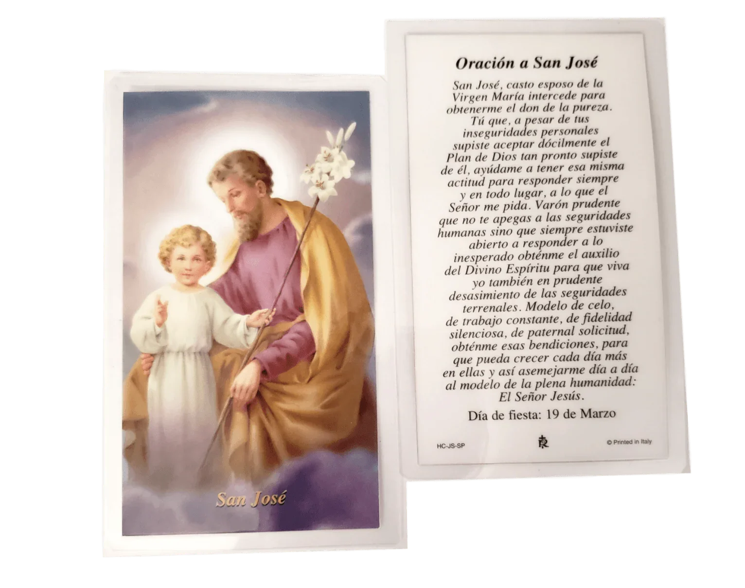 Prayer Card Oracion A San Jose SPANISH Laminated HC-js-sp - Ysleta Mission Gift Shop