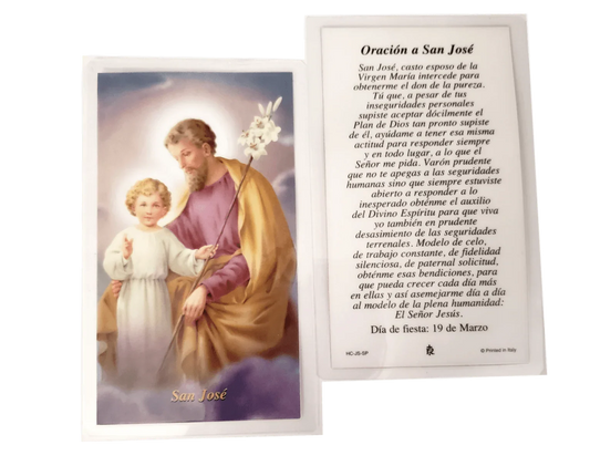 Prayer Card Oracion A San Jose SPANISH Laminated HC-js-sp - Ysleta Mission Gift Shop