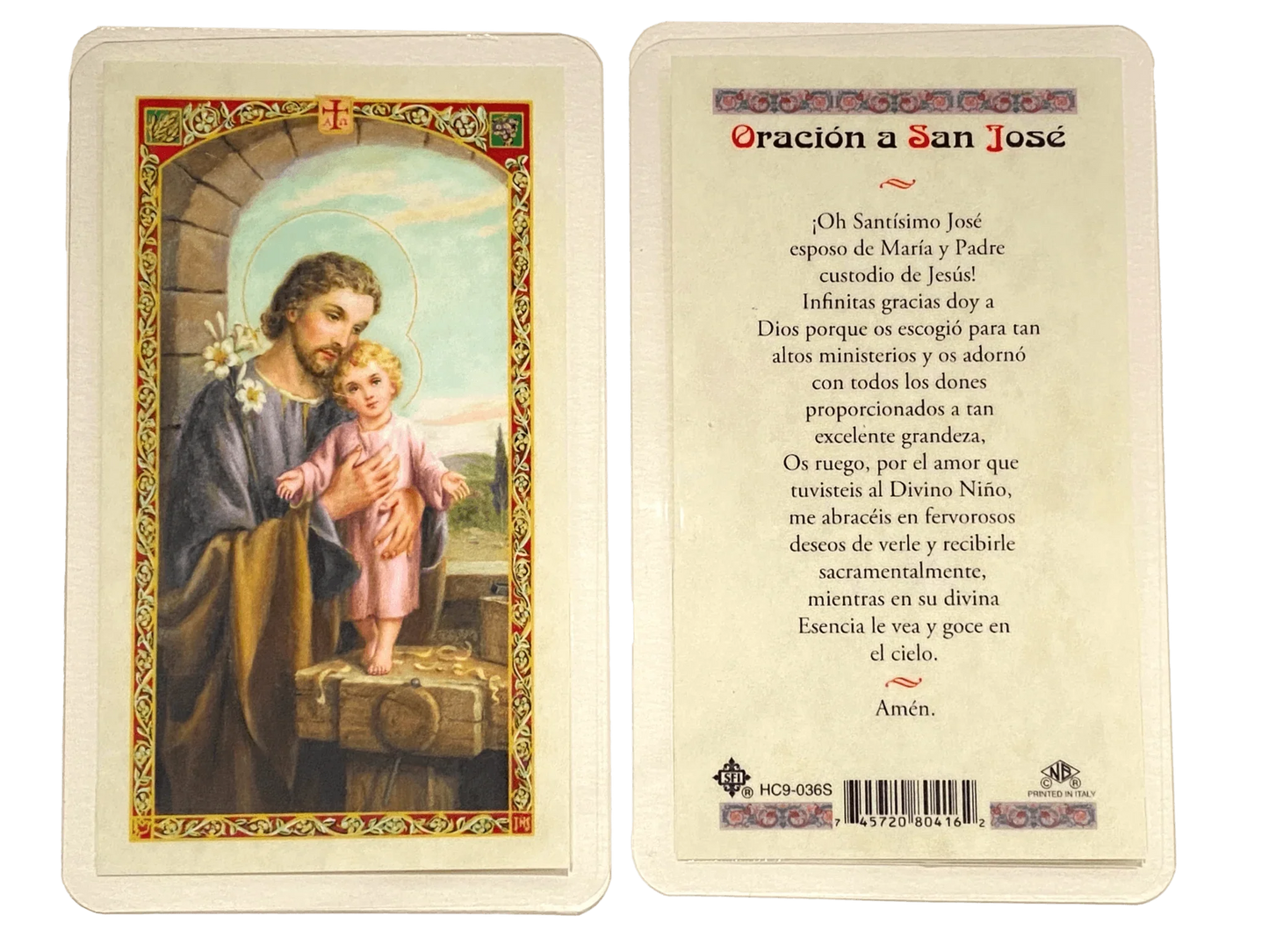 Prayer Card Oracion a San Jose SPANISH Laminated HC9-036S - Ysleta Mission Gift Shop