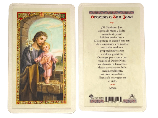 Prayer Card Oracion a San Jose SPANISH Laminated HC9-036S - Ysleta Mission Gift Shop